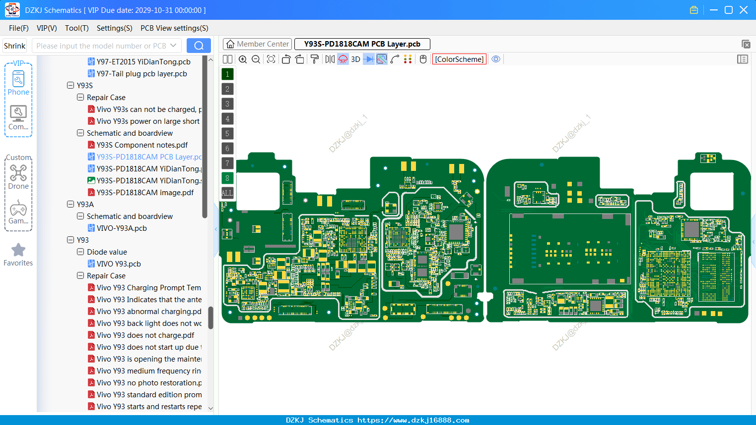 Vivo Y93S-PD1818CAM PCB Layer